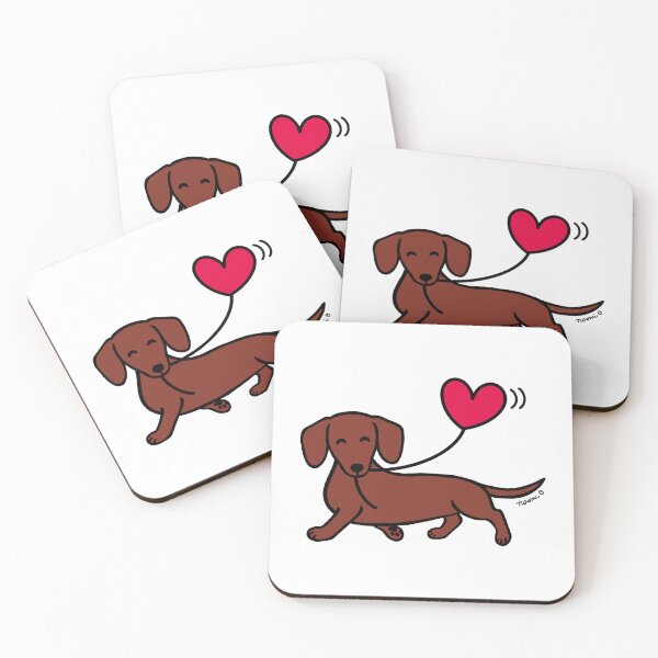 Item preview, Red Smooth Dachshund Heart Balloon designed and sold by HappyLabradors.