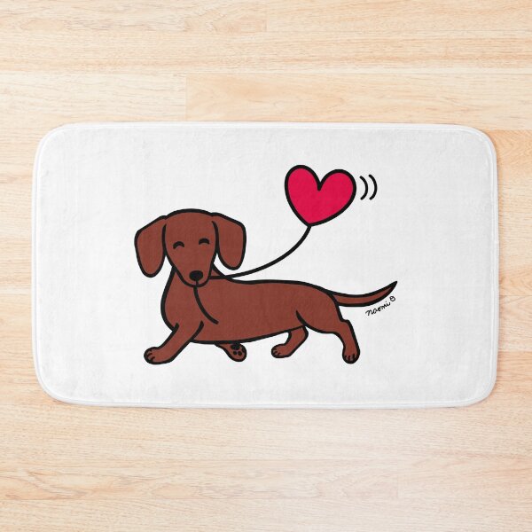 Item preview, Red Smooth Dachshund Heart Balloon designed and sold by HappyLabradors.