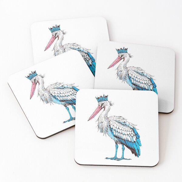Item preview, Cute Blue Stork Sticker designed and sold by ArtbyJustis.