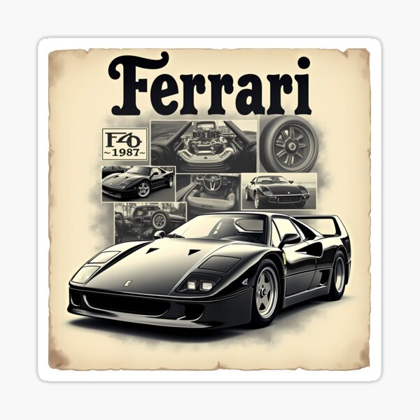 Item preview, Vintage Ferrari F40 Retro Poster designed and sold by JaksaDesignHub.