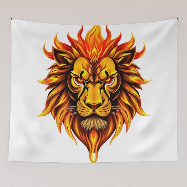 Item preview, golden lion flame head designed and sold by Metaverse8.