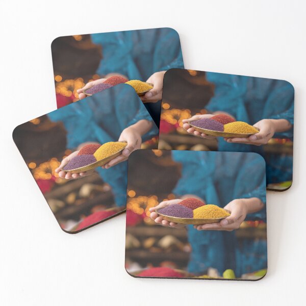 Item preview, Colorful spices at the market in Mumbai designed and sold by Made-by-Gus.