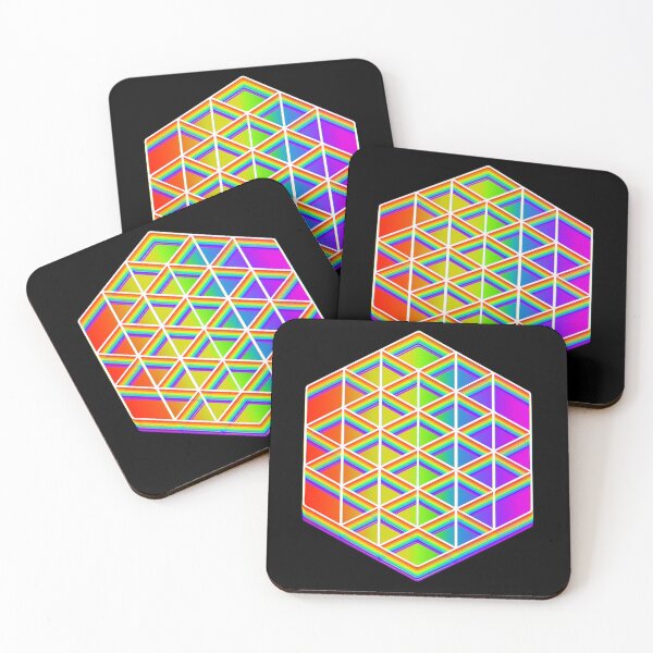 Item preview, Rainbow Prism Grid Optical Illusion Sacred Geometric Art, Flower of Life, Mandala  designed and sold by MJ Koldewyn.