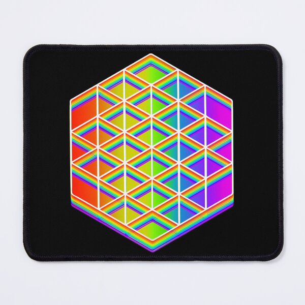 Item preview, Rainbow Prism Grid Optical Illusion Sacred Geometric Art, Flower of Life, Mandala designed and sold by MJ Koldewyn.