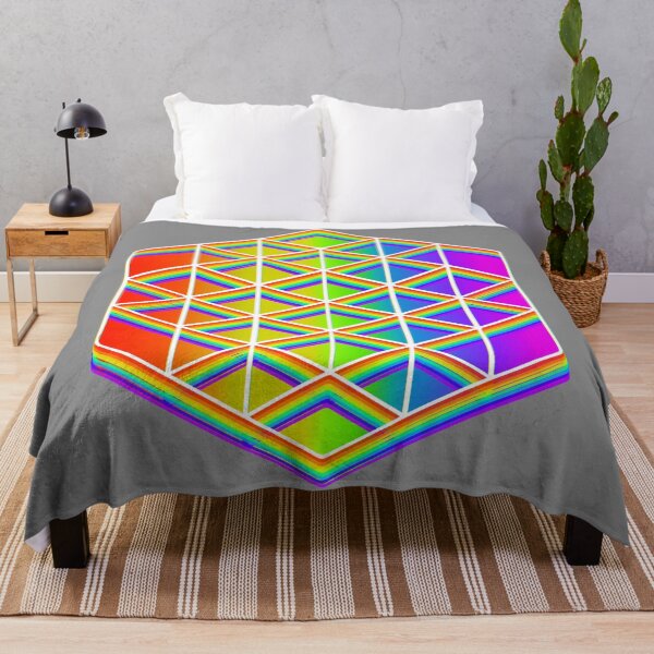 Item preview, Rainbow Prism Grid Optical Illusion Sacred Geometric Art, Flower of Life, Mandala  designed and sold by MJ Koldewyn.