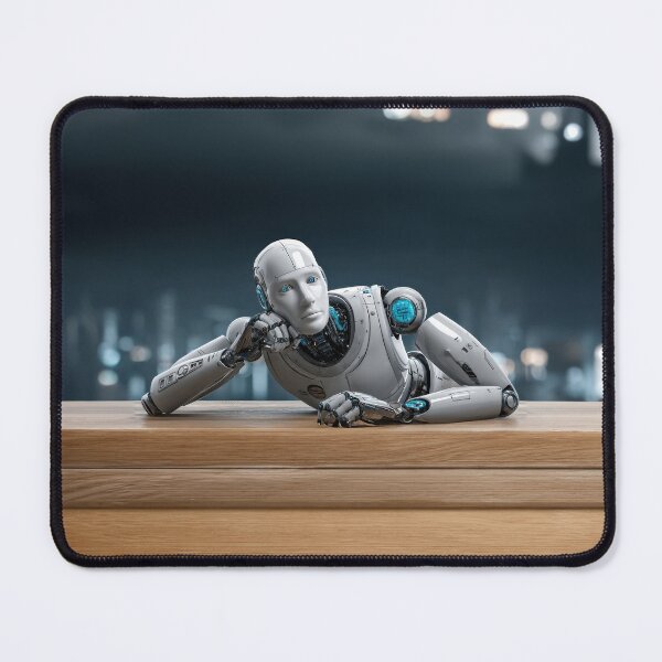 Item preview, Humanoid concierge looks tired in a skyscraper in Seoul designed and sold by Made-by-Gus.