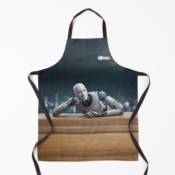 Item preview, Humanoid concierge looks tired in a skyscraper in Seoul designed and sold by Made-by-Gus.