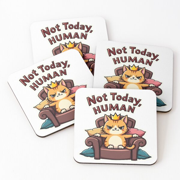 Item preview, Sassy Cat "Not Today HUMAN" - Funny Cat Lover Meme Design designed and sold by RehanInkDesigns.