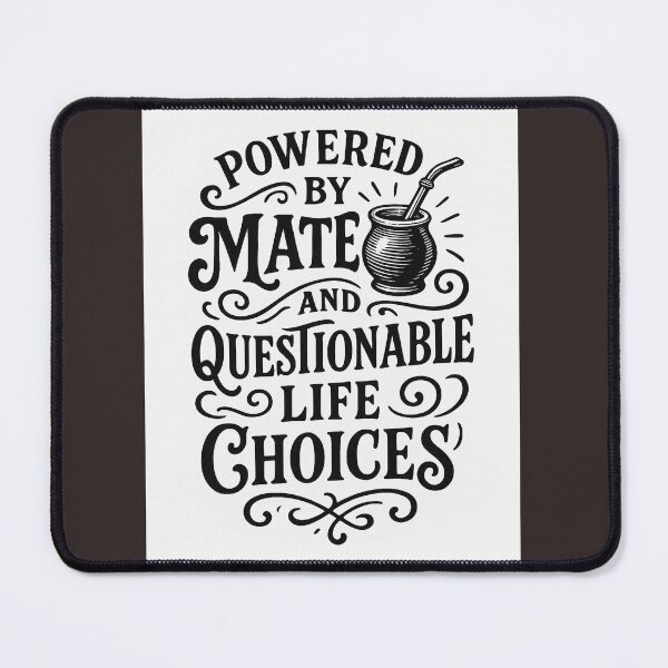 Item preview, Powered by Mate and Questionable Life Choices – Ironic Phrase for Mate Lovers designed and sold by Sofiabenit1.