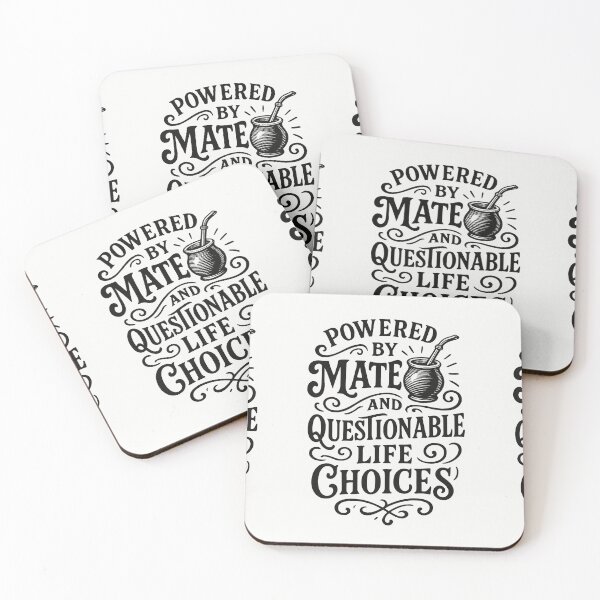 Item preview, Powered by Mate and Questionable Life Choices – Ironic Phrase for Mate Lovers designed and sold by Sofiabenit1.