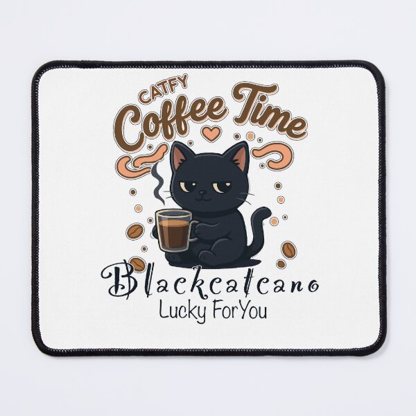 Item preview, Blackcatcano Coffee Cat – Lucky For You | Cool Black Cat Americano Design designed and sold by LittleRags.