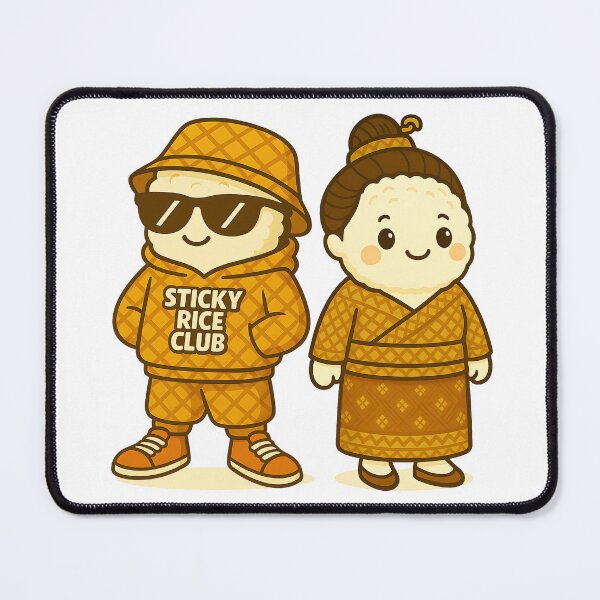 Item preview, Sticky Rice Club Duo - Lao Mascots designed and sold by JustLao.
