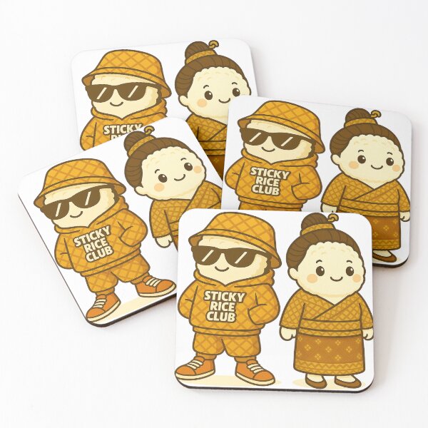 Item preview, Sticky Rice Club Duo - Lao Mascots designed and sold by JustLao.