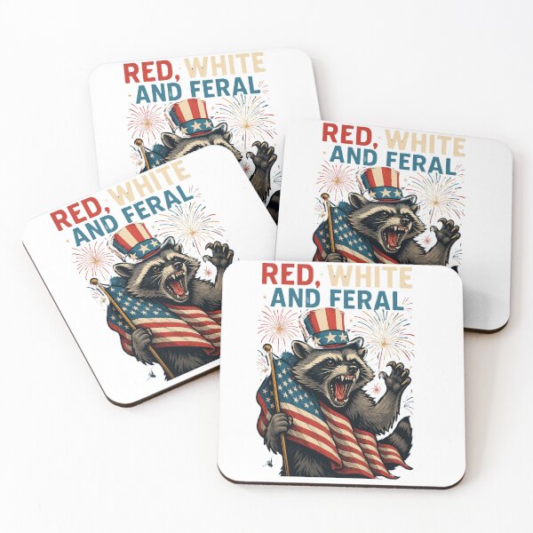 Item preview, red white and feral racoon designed and sold by gpkool.