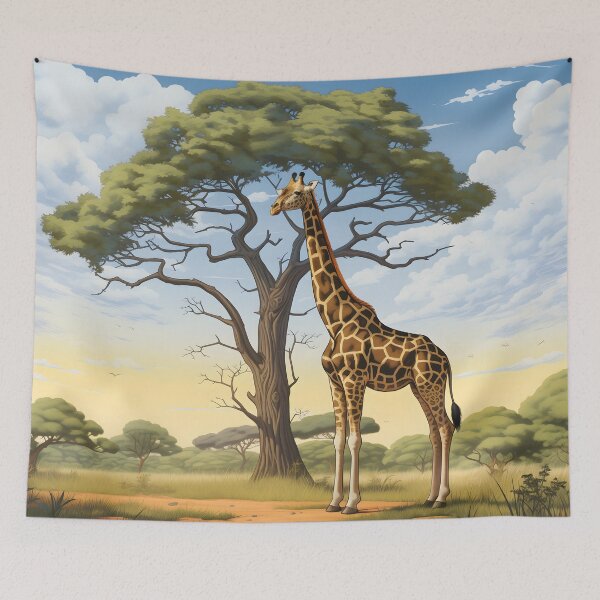 Item preview, Giraffe Grassland Grace designed and sold by DrawnThreads.