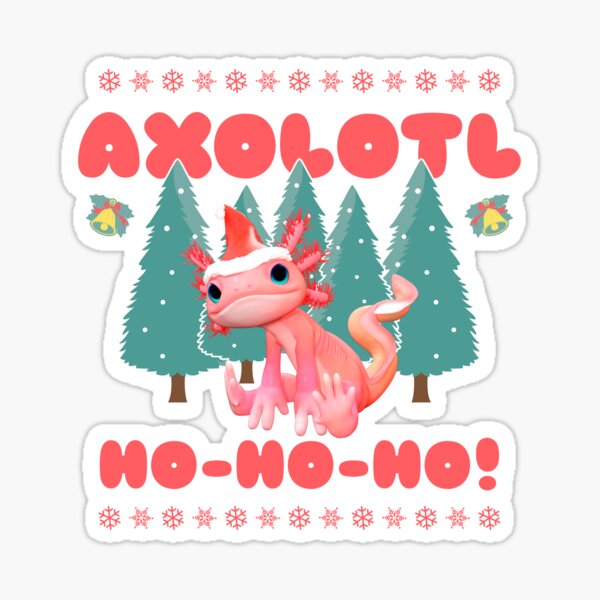 Aperçu de l'œuvre Drôle Joyeux Noël Axolotl Ho-Ho-Ho ! créée et vendue par Vac1.