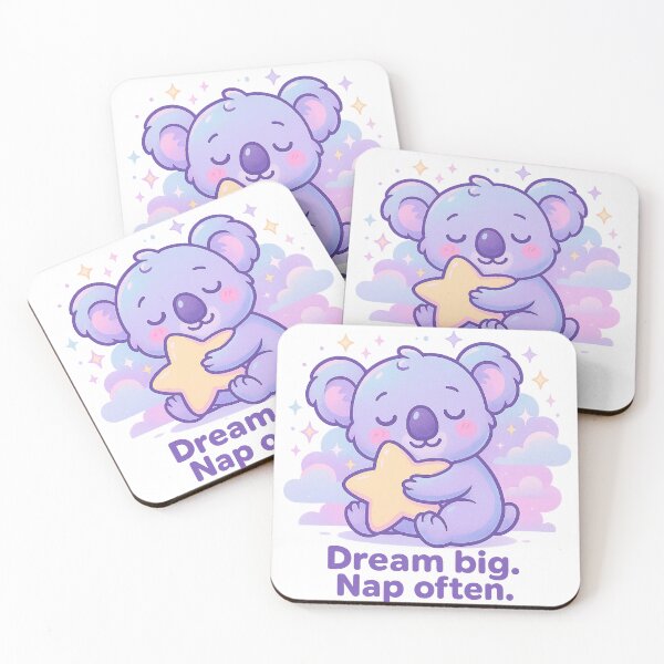 Item preview, Dream Big, Nap Often – Koala Shirt, Vaporwave Sleepy Positivity Design designed and sold by LEO Vaporwave.