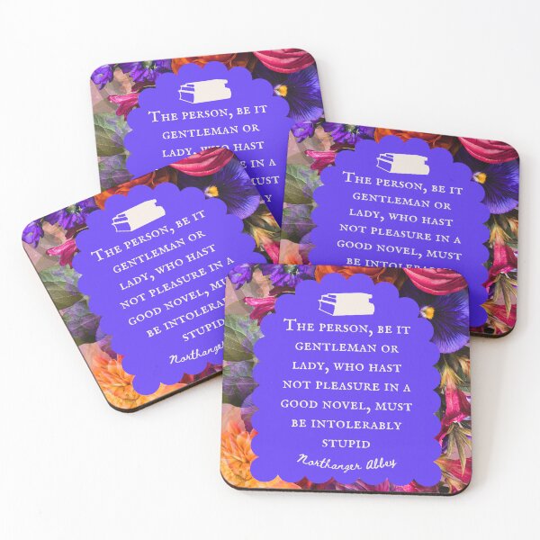 Item preview, Northanger Abbey Floral Book Quote in Purple and Pink designed and sold by CultandObscure.