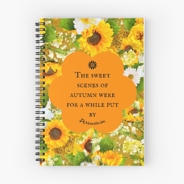 Item preview, Persuasion Floral Autumn Quote with Yellow Sunflowers designed and sold by CultandObscure.