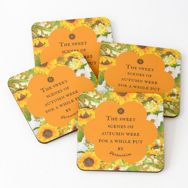 Item preview, Persuasion Floral Autumn Quote with Yellow Sunflowers designed and sold by CultandObscure.