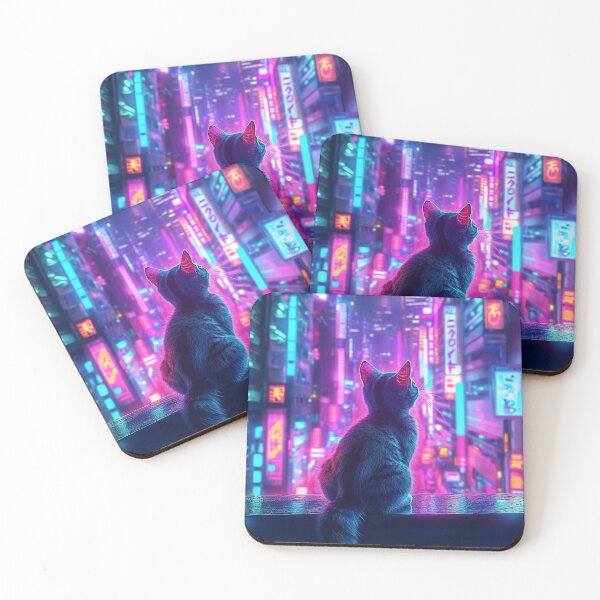 Item preview, little cat in neon lights japan designed and sold by planned-chaos.