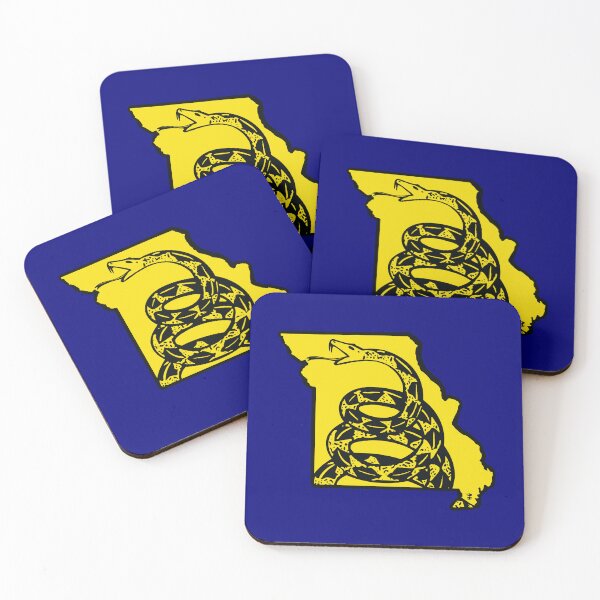 Item preview, MISSOURIAN  - Libertarian - Don't Tread On Me Gadsden Snake on  MISSOURI   Map on Blue default background, #020279 designed and sold by pelagio.