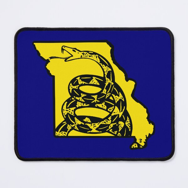 Item preview, MISSOURIAN - Libertarian - Don't Tread On Me Gadsden Snake on MISSOURI Map on Blue default background, #020279 designed and sold by pelagio.