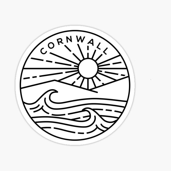 Aperçu de l'œuvre Cornwall Beach, emblème du sud de l'Angleterre - Blanc créée et vendue par typelab.