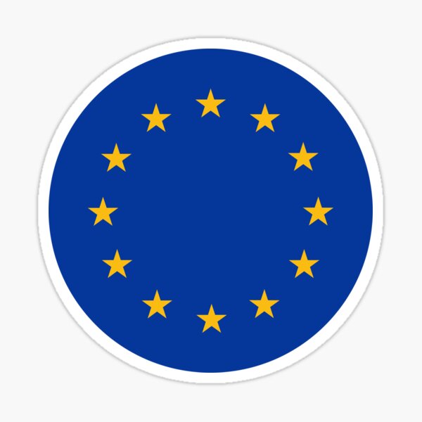 Aperçu de l'œuvre  T-shirt d'étoiles de drapeau de l'Union européenne de l'UE pour des adultes et des enfants créée et vendue par artbaggage.