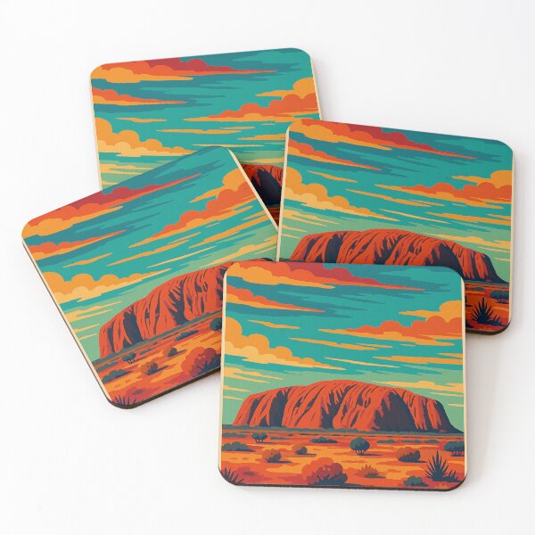 Item preview, Uluru Retro Pop Art Travel Poster | Vibrant Digital Landscape Design | Iconic Australian Landmark in Bold Colors | Vintage-Inspired Outback Adventure Art | Uluru Sunset Aesthetic designed and sold by PaintedPixels01.