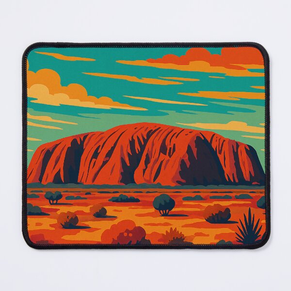 Item preview, Uluru Retro Pop Art Travel Poster | Vibrant Digital Landscape Design | Iconic Australian Landmark in Bold Colors | Vintage-Inspired Outback Adventure Art | Uluru Sunset Aesthetic designed and sold by PaintedPixels01.