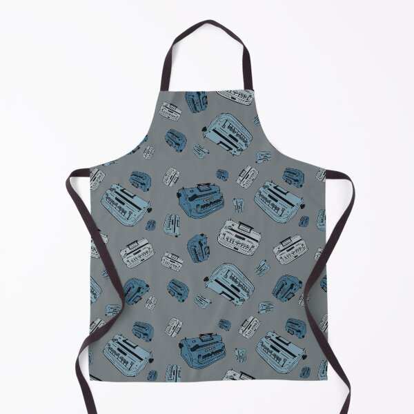 Item preview, Braillers. Illustration of braille typing device. Grey and blue repeating pattern. designed and sold by LayerCakeDigDes.