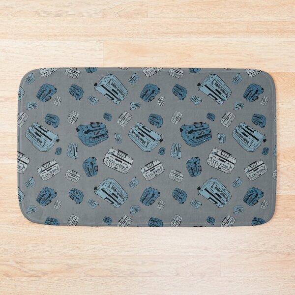 Item preview, Braillers. Illustration of braille typing device. Grey and blue repeating pattern. designed and sold by LayerCakeDigDes.