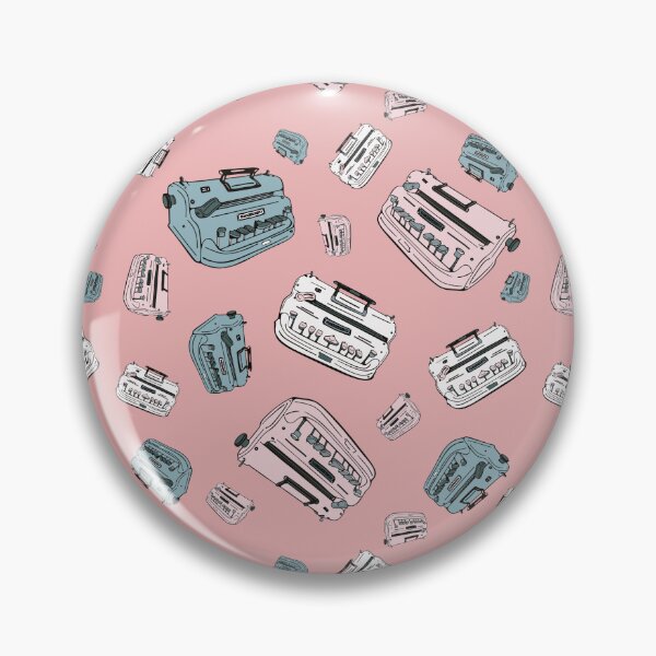 Item preview, Braillers. Illustration of braille typing device. Pink and green repeating pattern. designed and sold by LayerCakeDigDes.