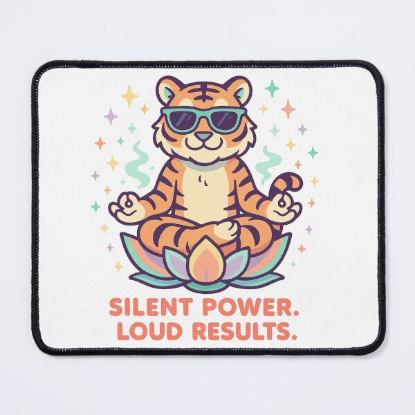 Item preview, Silent Power, Loud Results – Tiger Shirt, Vaporwave Strength Cartoon Design designed and sold by LEO Vaporwave.