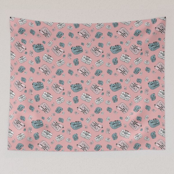 Item preview, Braillers. Illustration of braille typing device. Pink and green repeating pattern. designed and sold by LayerCakeDigDes.