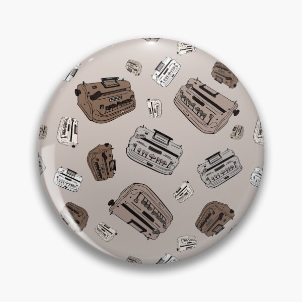 Item preview, Braillers. Illustration of braille typing device. Sepia tone repeating pattern. designed and sold by LayerCakeDigDes.