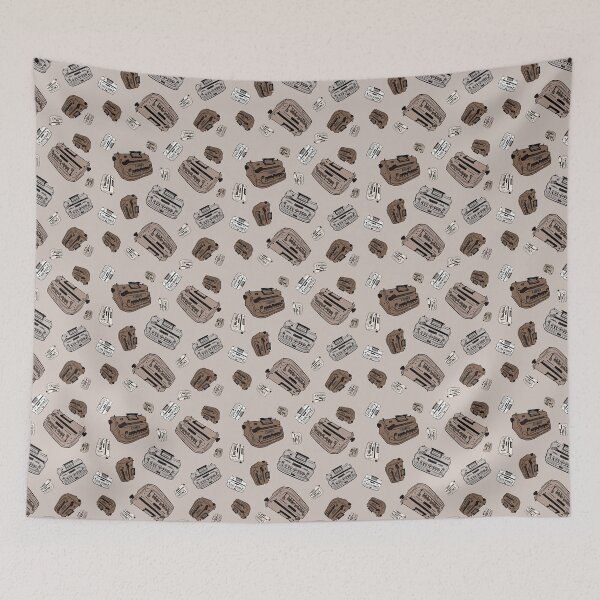 Item preview, Braillers. Illustration of braille typing device. Sepia tone repeating pattern. designed and sold by LayerCakeDigDes.