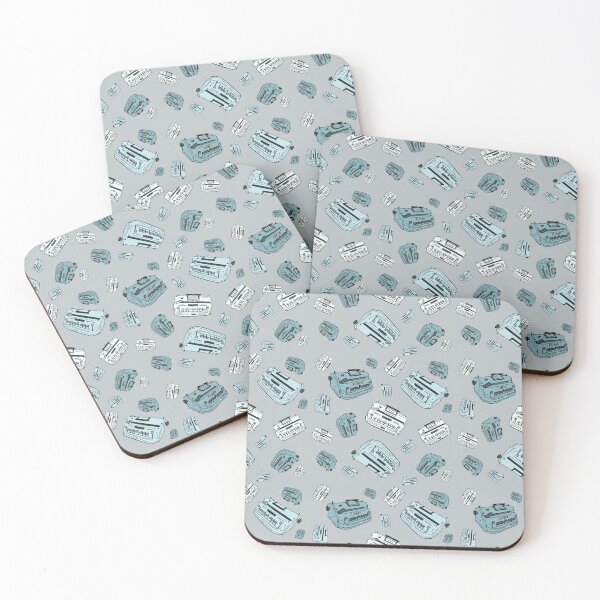 Item preview, Braillers. llustration of braille typing device. Grey green repeating pattern. designed and sold by LayerCakeDigDes.
