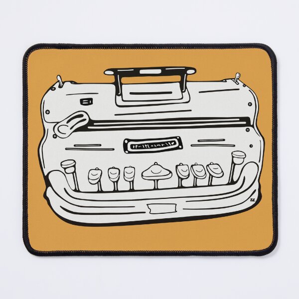 Item preview, Brailler. Black line illustration front view. Yellow designed and sold by LayerCakeDigDes.