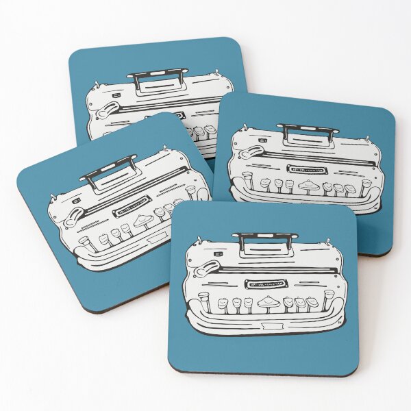 Item preview, Brailler. Black line illustration front view. Teal designed and sold by LayerCakeDigDes.