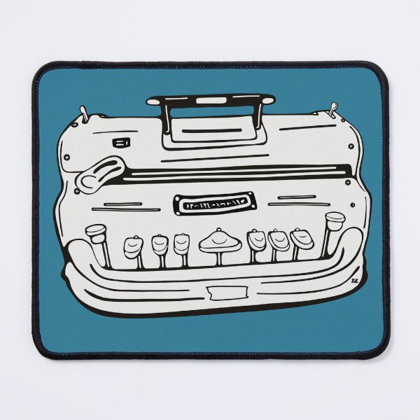 Item preview, Brailler. Black line illustration front view. Teal designed and sold by LayerCakeDigDes.