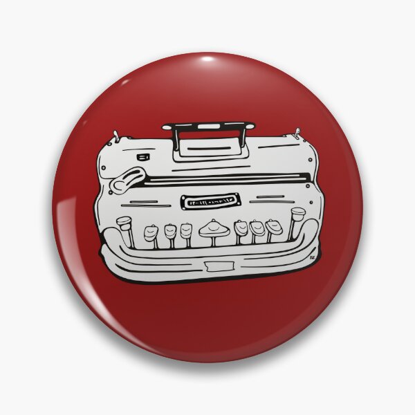 Item preview, Brailler. Black line illustration front view. Red designed and sold by LayerCakeDigDes.