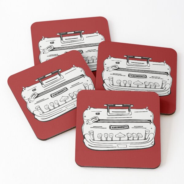 Item preview, Brailler. Black line illustration front view. Red designed and sold by LayerCakeDigDes.