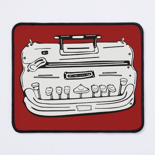 Item preview, Brailler. Black line illustration front view. Red designed and sold by LayerCakeDigDes.