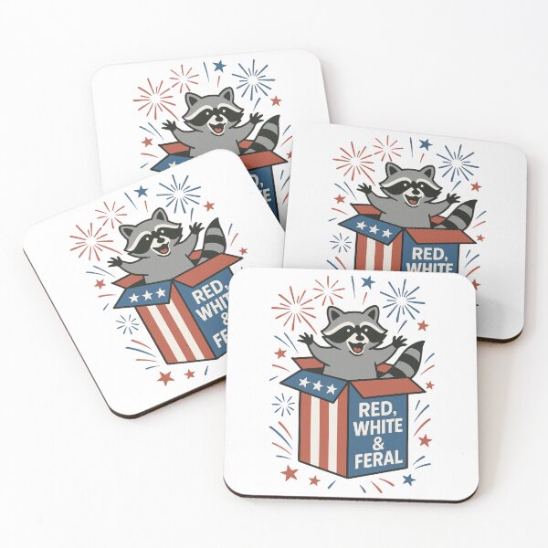 Item preview, Red White And Feral Racoon designed and sold by Zeemazoo.