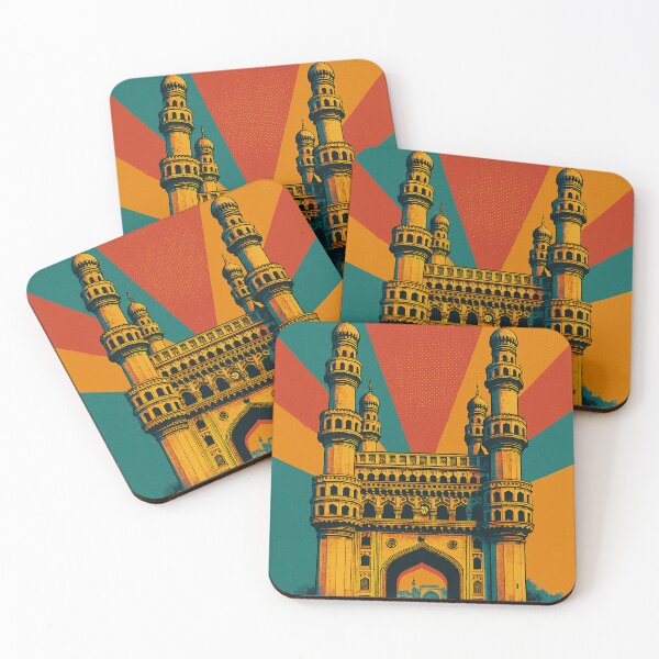 Item preview, Vibrant Retro Pop Art Travel Poster of Charminar | Bold Vintage Indian Landmark Design | Colorful Cultural Icon Illustration | Dynamic Urban Heritage Artwork | Nostalgic Travel Vibes designed and sold by PaintedPixels01.