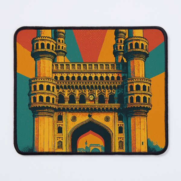 Item preview, Vibrant Retro Pop Art Travel Poster of Charminar | Bold Vintage Indian Landmark Design | Colorful Cultural Icon Illustration | Dynamic Urban Heritage Artwork | Nostalgic Travel Vibes designed and sold by PaintedPixels01.