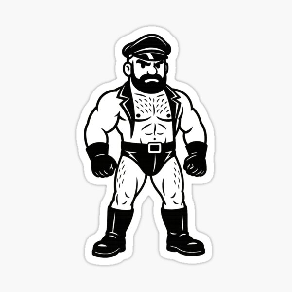 Item preview, Cartoon Leather Icon – Black & White Bold Figure designed and sold by CheersQueers!.