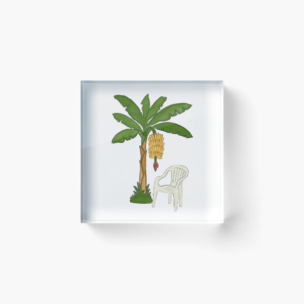 Item preview, Plastic Chair and Banana Tree (Watercolor) designed and sold by byebyesally.